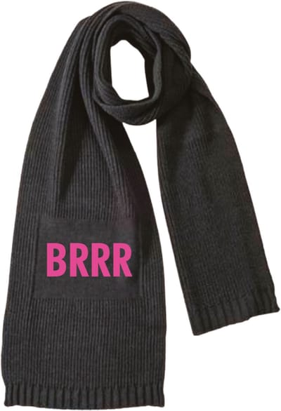 Brrr Sjaal zwart - Fluor roze - soBAD. - Wintersport - Winter - Unisex - 100% Acryl - 180x30 cm