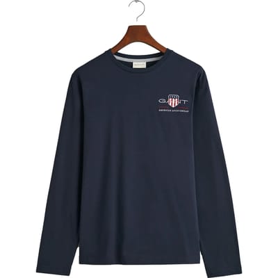Gant T-Shirt Medium Archive Shield Long Sleeve Avond Blauw / male