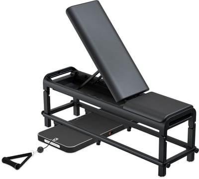 Flow Fitness DSG100i Krachtstation met Fitnessbank - Smart Home Gym - Digitale Weerstand tot 60 kg - Complete Homegym Set - Inclusief Gratis Trainingsapp