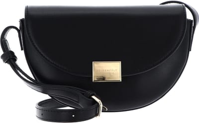 SEIDENFELT MANUFAKTUR Schoudertas Ellanda Saddle Bag Black / Gold Zwart