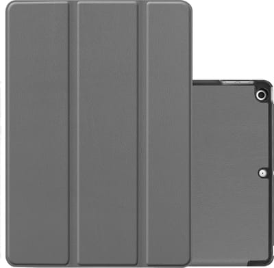 Hoes - Geschikt voor Apple iPad 7 (2019) - 10.2 inch - 7e Generatie - Dun & Stevig - Trifold Bookcase - Hard Cover - Hardcover Book Case - Tablet Hoesje - Grijs
