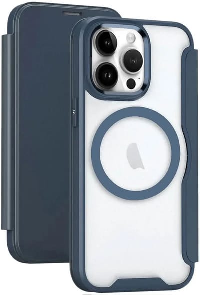 Portemonnee Hoesje Geschikt voor Apple iPhone 12 / 12 Pro | Compatibel met MagSafe | Wallet Book Case met Magneet | Beschermhoes met Pasjeshouder | Blauw