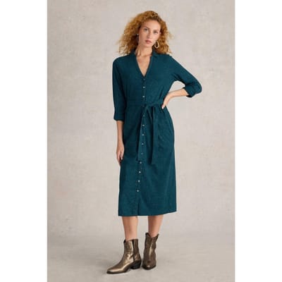 White Stuff Annie Sparkle Jersey Dress Teal Multi Maat: 10 REGULAR | Blousejurken Outlet | Dames