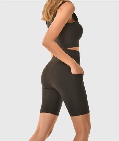 Go Go Gadget - Korte Sportlegging - Met zakken - Unisex - Yoga - Fitness - Zwart - Maat M
