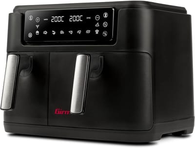 Ecofrit luchtfriteuse met digitale besturing - 2400 W, 9 liter - Twee kookzones, antiaanbaklaag, receptenboek