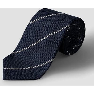 Eton Das Striped Grenadine Silk Navy / male