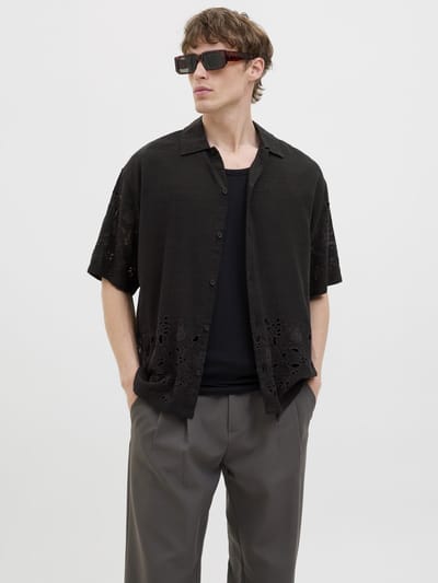 JACK&JONES - JPRBLAJOSH BRODERIE ANGLAISE S/S SHIRT - Heren - Overhemden