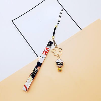Kawaii mobiele telefoonriemen charme gelukkige kat sleutelhanger lanyard voor iPhone korte mobiele telefoonriem touw lanyards schattige mobiele hanger