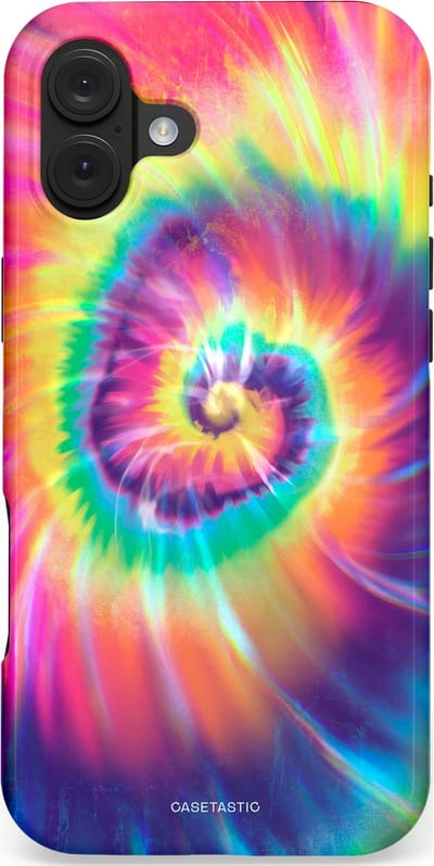 Casetastic hoesje geschikt voor Apple iPhone 16 Plus - MagSafe - Dubbellaagse bescherming - Kleurrijke draaikolk - Fashion Case - Donkerblauw Roze Goud Lavendel