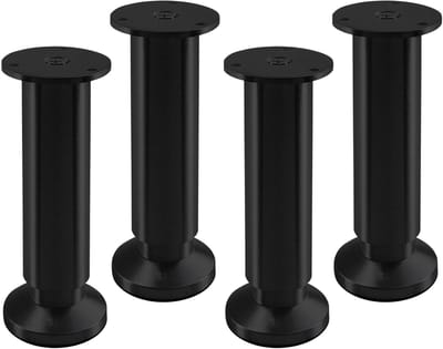 4 stuks SOTECH Meubelpoten ALPHA verstelbare steunpoten zwart geanodiseerd, belastbaar tot 250 kg Hoogte: 150 mm