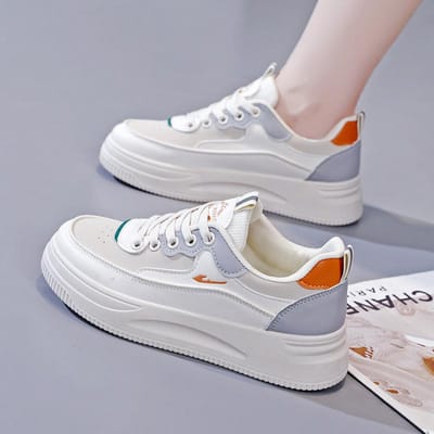 Herfst Nieuw Ins Koreaans Basic Kleine Witte Schoenen Dames Verhoogd Student Hardloopschoenen Ademend Casual Schoenen 40 gray