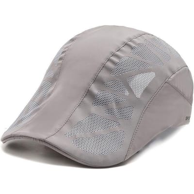 Hoed Heren en Dames Zomer Dunne Zonbescherming Zonneklep Hoed Ademend Gaas Forward Hoed Zon Eendensnavel Hoed One size gray