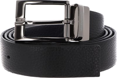 VALENTINO Leren Riem Release Leather Belt W125 Nero / Blu Zwart Blauw