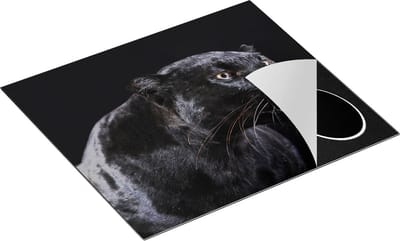 Chefcare Inductie Beschermer Zwarte Panterkop - Panter - 60x50 cm - Afdekplaat Inductie - Kookplaat Beschermer - Inductie Mat