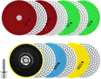 Diamant Polijstpads - Marmer Polijsten Kit - Natte Steen Polijsten - 12 Stuks 100mm - 3mm Diamant Dikte