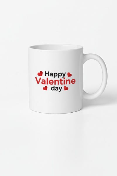 Valentijn Mok 'Happy Valentine Day' | Cadeau met Liefde & Hartjes | Keramiek