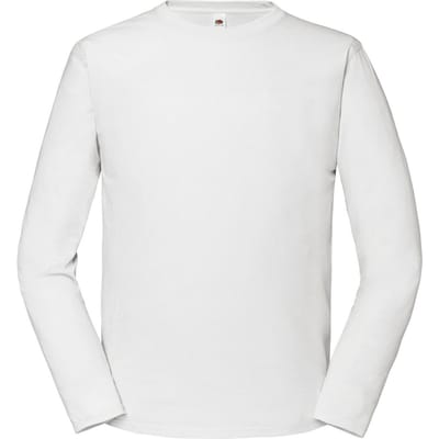 Fruit of the Loom Unisex volwassen Iconic 190 T-shirt met lange mouwen (Wit)
