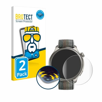 BROTECT - Screenprotector voor Huami Amazfit Balance - Folie Beschermfolie transparant volledig dekking - 2 Stuks