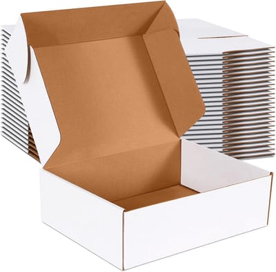 12x9x4 inch verzenddozen set van 20 - witte golfkartonnen doos voor mailing, verpakking, verhuizen en opslag