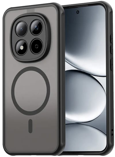 MobyDefend Hoesje - Geschikt voor Xiaomi Redmi Note 15 Pro 5G - Case Geschikt voor MagSafe - Mat Transparant Met Gekleurde Rand - Zwart