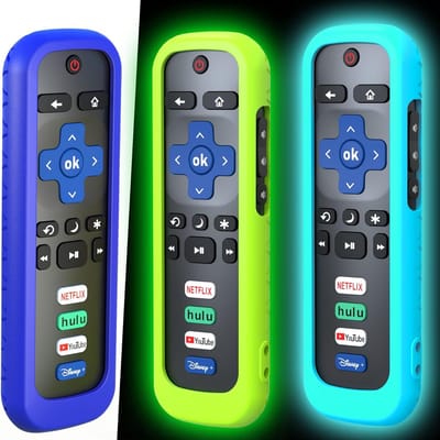 3 Stuks Universele Siliconen Afstandsbediening Hoes voor Roku TV en Streaming Sticks - Lichtgevend
