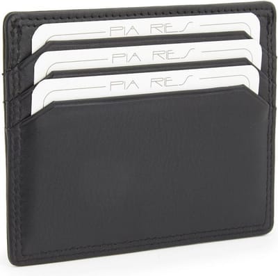 Pia Ries 753 -  Delux Man Pasjesportemonnee - Zwart Leer