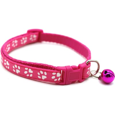 Huisdier Halsband Schattig Reflecterend Verstelbaar Veiligheidssluiting Comfortabele Hond Kat Halsband met BelGeel