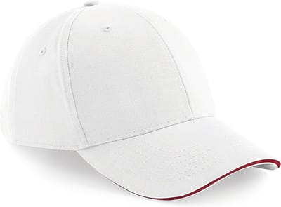 Beechfield Pet Athleisure met 6 panelen B20 - White / Classic Red - One size