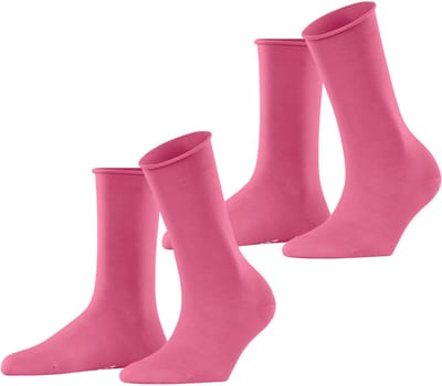 Esprit Basic Pure 2-Pack eenkleurig katoen multipack sokken dames roze - maat 35-38