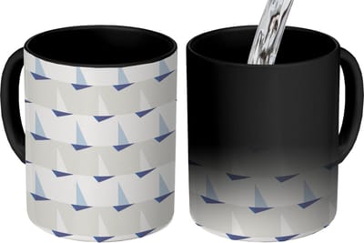 Magische Mok - Foto op Warmte Mokken - Koffiemok - Patronen - Boot - Zee - Magic Mok - Beker - 350 ML - Theemok