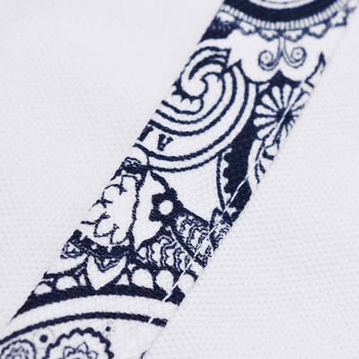 Lambretta Heren SS24 Paisley Taped Polo Shirt (Wit)