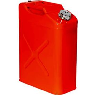 Transportcontainer, roestvrij staal 1.4301, rood, 20 l, B 175 x D 345 x H 470 mm, schroefstop met flexibele as, overdrukventiel