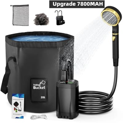 Geargalaxy Draagbare Campingdouche 20L - Reisdouche - Buitendoucheset - Mobiele Douche - Outdoor Douche - Tuindouche - 7800mAh