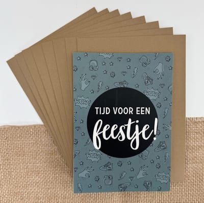 Uitnodigingen kinderfeestje doodles incl enveloppen - verjaardag kind - uitnodigingskaarten - 8 stuks