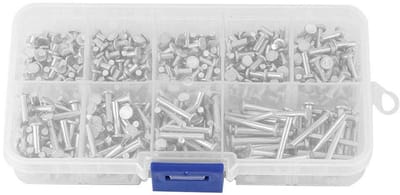 Dailygoods- Klinknagels 450 stuks - Platte Kop - Aluminium - M2.5 - 3mm/20mm - Voor Leer - Popnagels