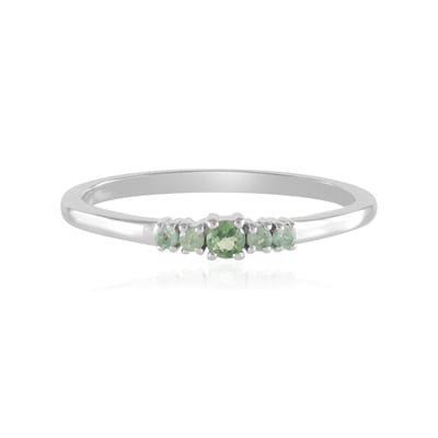 Cavill - Zilveren ring met 0,155 ct Indiase Alexandriet - 925 Sterling zilver - Platina coating - Elegante ronde geslepen edelstenen dames ring