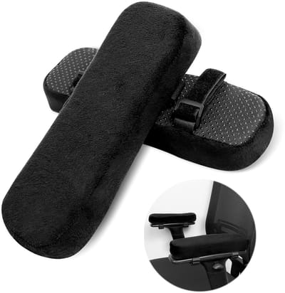 Dailygoods- Armleuningbeschermer Ergonomisch - 2 Stuks - Afneembaar Kussen - Koelgel/Traagschuim - Antislip - Ademend en Wasbaar - Armsteun