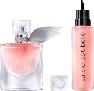 Lancôme 2-Step Refillable Routine Parfum voor Dames | Navulling - La Vie est Belle Eau de Parfum Navulbare Flacon 30ml & Navulling 100ml – Bloemige & Fruitige Damesparfum - Totaal 130ml
