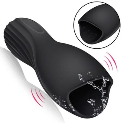 Daity Masturbator voor Mannen - Draagbare Mini Zakmasturbator met Grote Opening - 10 Standen - Zacht Silicone - Herbruikbaar Seksspeeltje voor Volwassenen - Oplaadbaar - Zwart
