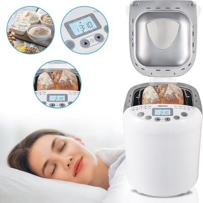 MKSS® Broodbakmachine met 19 Programma's en Timer - Broodmachine - Broodbakmachines - Voor Broodmix - 1000Gram - Wit