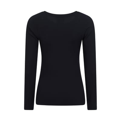 Mountain Warehouse Dames/Dames Carmel Geribbelde Naadloze Thermo Top (Zwart)