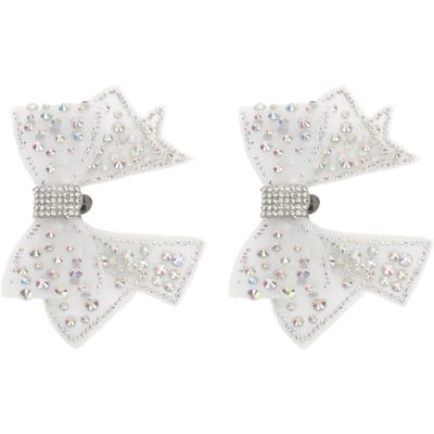 Clips de chaussures à nœud décoratifs amovibles, boucle de chaussure pour fête de mariage, chaussures de mariée à talons hauts white