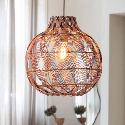 GOOD&MOJO Hanglamp Mendoza - Naturel - Ø35cm - Bohemian - Hanglampen Eetkamer, Slaapkamer, Woonkamer