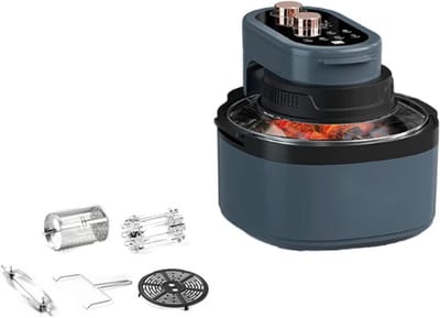 Flip-Free Air Fryer Huishoudelijke Automatische Roterende Oven Visuele Multifunctionele 8L Grote Capaciteit Elektrische Oven