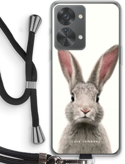 Case Company® - Hoesje met koord geschikt voor OnePlus Nord 2T hoesje met Koord - Daisy - Telefoonhoesje met Zwart Koord - Bescherming aan alle Kanten en Over de Schermrand