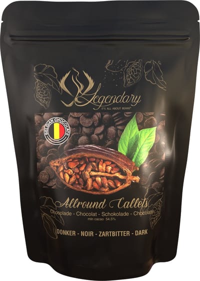 Legendary Chocolade Callets - Puur 811 - Callebaut oorsprong - 500 gr  (54.5% cacao solids)