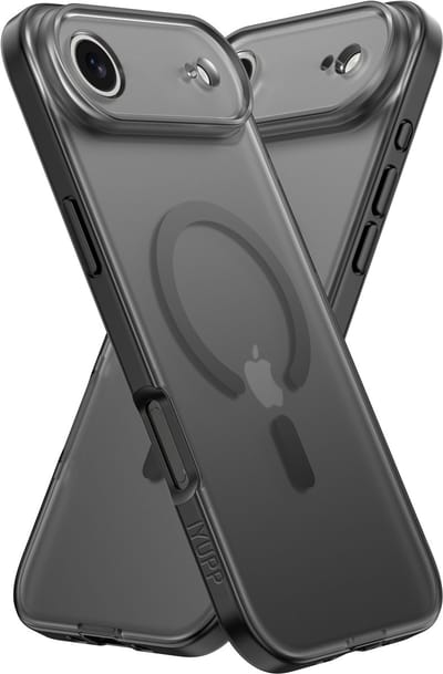 IYUPP Hoesje Geschikt voor iPhone Air Hoesje - Geschikt voor MagSafe - Shockproof Back Cover - Mat Zwart Transparant