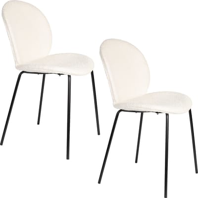 Zuiver Bonnet Eetkamerstoelen Off-White - Set van 2