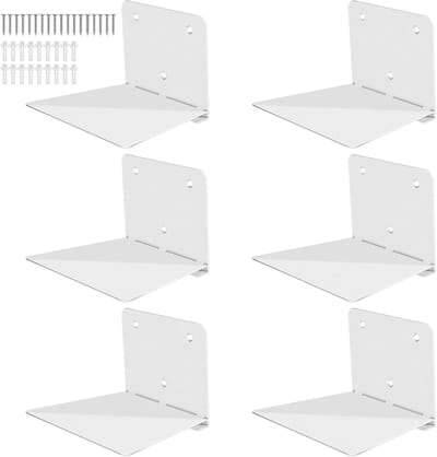 Zwevende Boekenplanken voor aan de Muur, Stevige Wandplank voor Boeken, Verborgen Metalen Boekenplank voor Slaapkamer en Thuiswerkplek, Set van 2