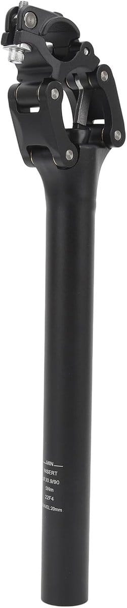 Fiets Zadelpen - Schokdemper Zadelpen - Comfortabel Fietsen - Vier Link Structuur - 30.9 Mm - Zwart